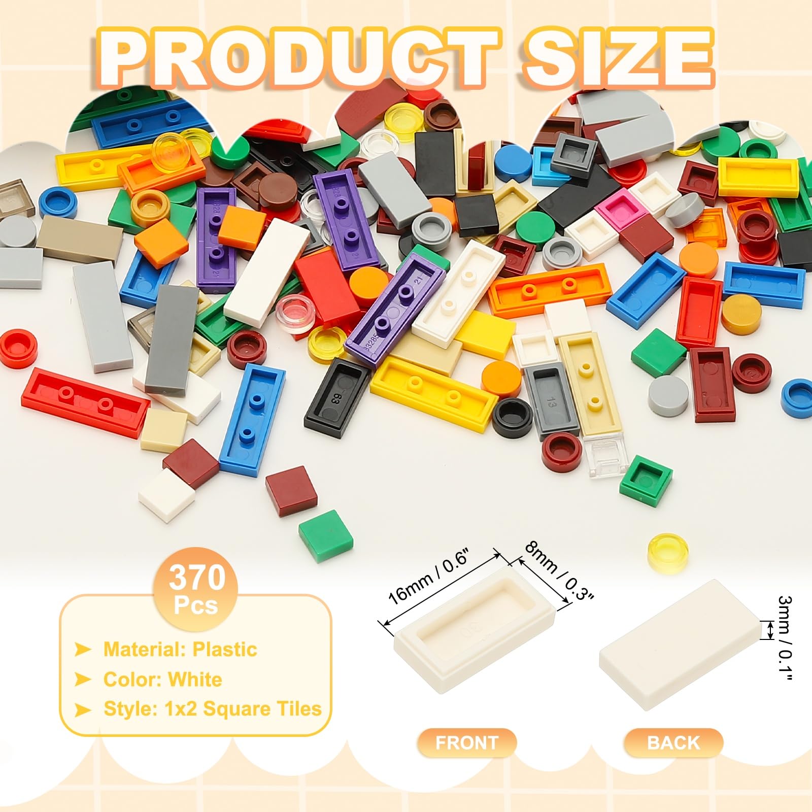 PATIKIL 370 Pcs Flat Blocks Bulk - Image 2
