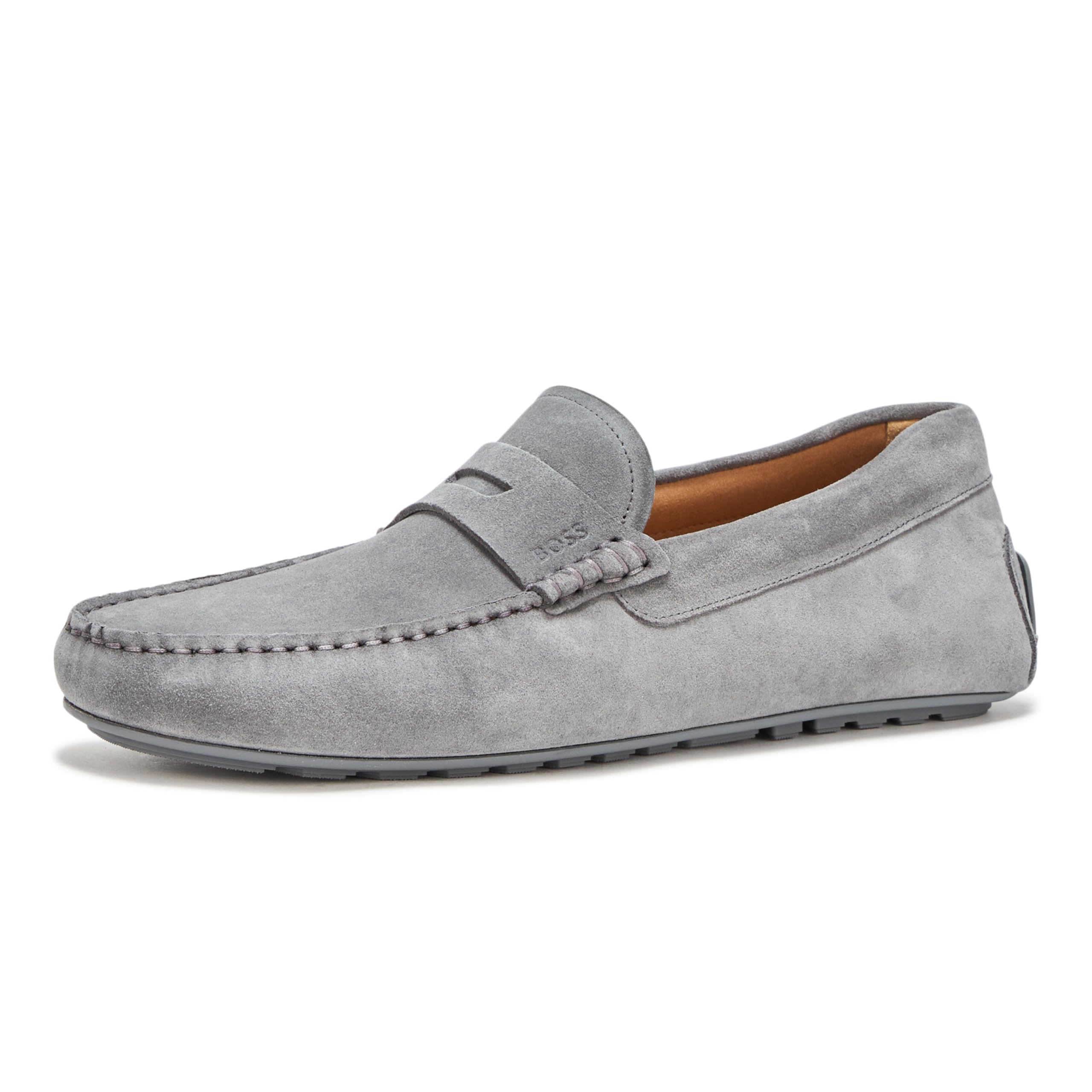 

                                                    BOSS Suede Penny Loafer Moccasins Moon Light Grey 