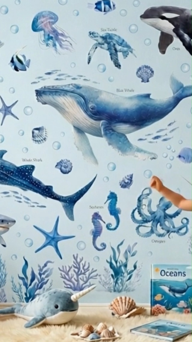 DECOWALL BA-2014s Vinilos Decorativos Fondo Marino Tortuga miniatura 7