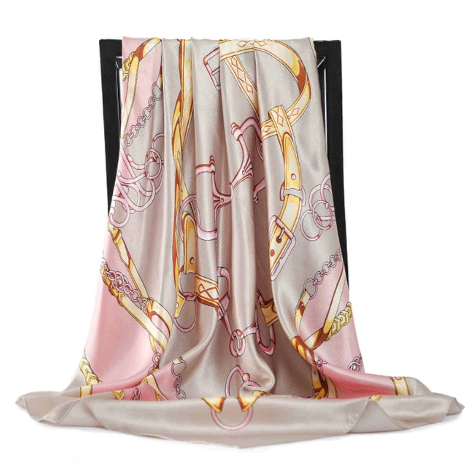 Ecoodisk Women's 71 Luxury 90X90cm Square Summer Silk Scarf Fashion Satin Shawl Hair Head Bandanna Foulard Pareo Muffler-,90Cmx90cm