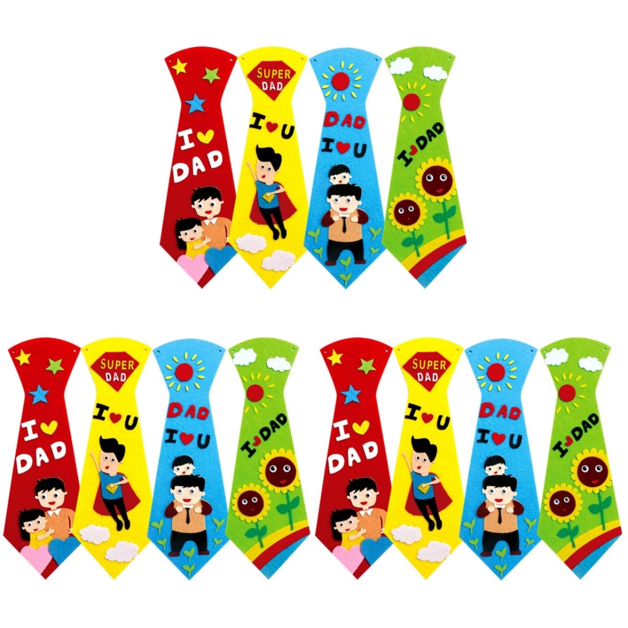 WOONEKY Kids Craft Set DIY Tie Dye Kit Non-Woven Fabric Educational Sewing Toy for Children Fathers Day Crafts Art Activity