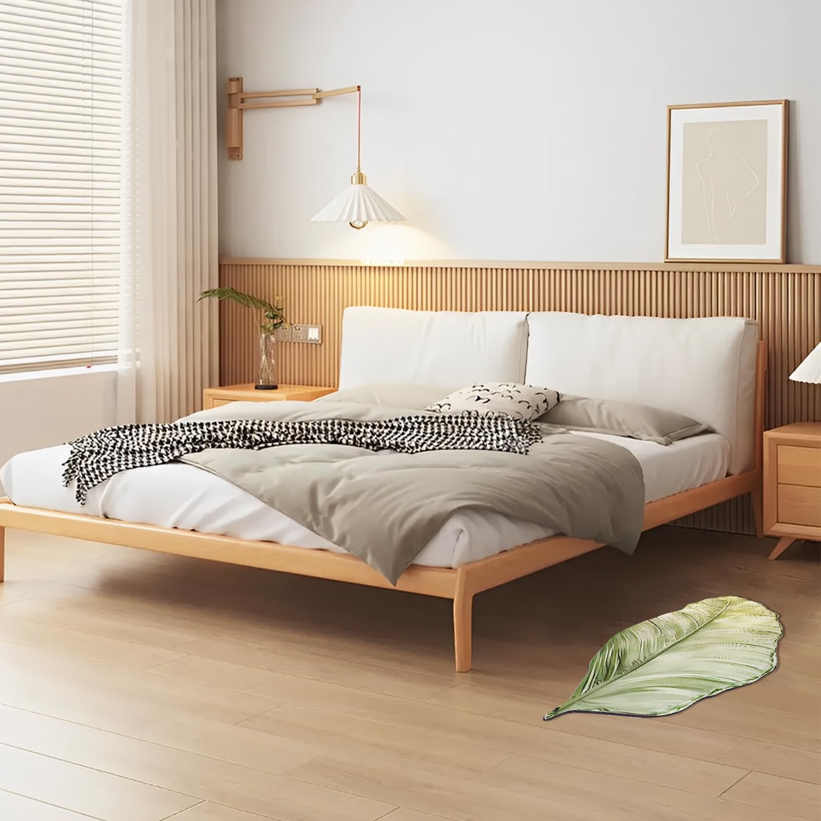 Tappeto da Bagno Forma Foglie Antiscivolo Ultralieve e Assorbente Asciuga-Veloce Flexibile per Bagno, Cucina, Camera | Tappeto Interiore per Decorazione (50x100cm)