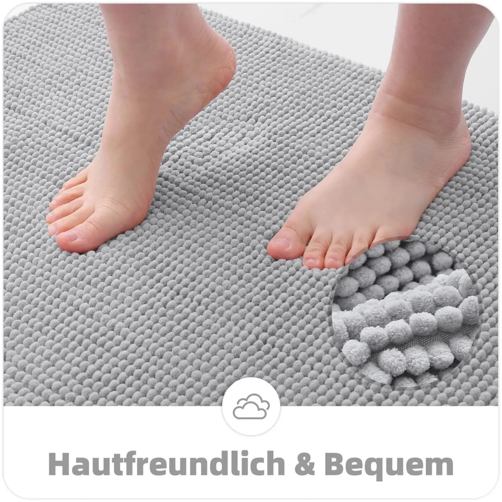 Tapis De Salle Bain en Chenille Absorbants Et Antidérapants
