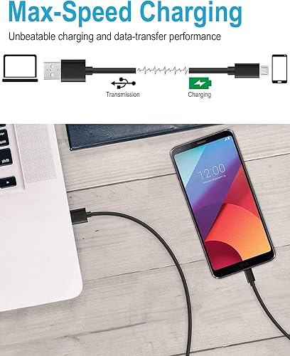 Miniatura 6 de DEEGO - Cable micro USB cable de carga de control PS4 extra largo de 15 pies cable de carga duradero Android para Samsung Galaxy S7 Edge S6 Note 5