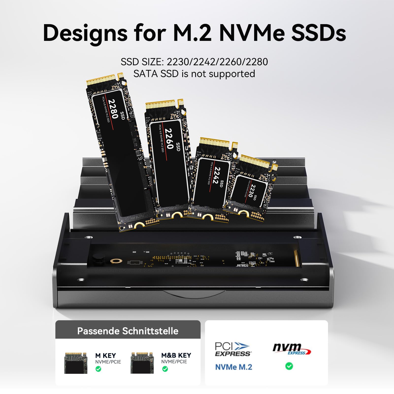 ANYOYO Obudowa M2 SSD 40 Gbps, USB4 NVMe kompatybilna z Thunderbolt 4/3, USB 4/3.2/3.1 do 3100 MB/s, M.2 NVMe SSD obudowa kompatybilna z PCIe 2280 M-Key (B+M Key)