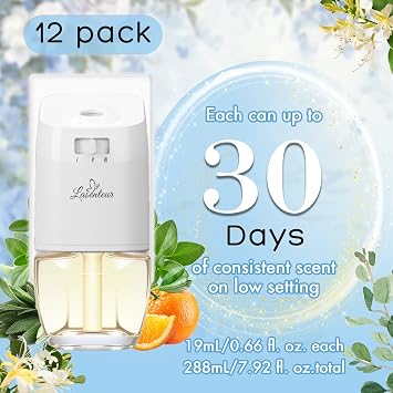 Plug In Air Fresheners for Home, 12ct White Sage, Sage & Citrus, Honeysuckle, Eucalyptus, Summer Scent, Wall Plug in Refills for Home, Bathroom, Compatible with Air Wick & Glade