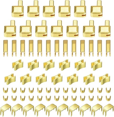 uxcell Kit de reparación de cremallera, 10 retenedores deslizantes de cierre de metal, pasadores de inserción y tapones superiores inferiores para