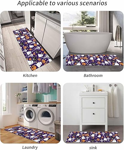Miniatura 6 de Tapete de baño de Halloween para bañera, antideslizante, de secado rápido y absorbente, tierra de diatomeas, fregadero, dormitorio, cocina, lavable,