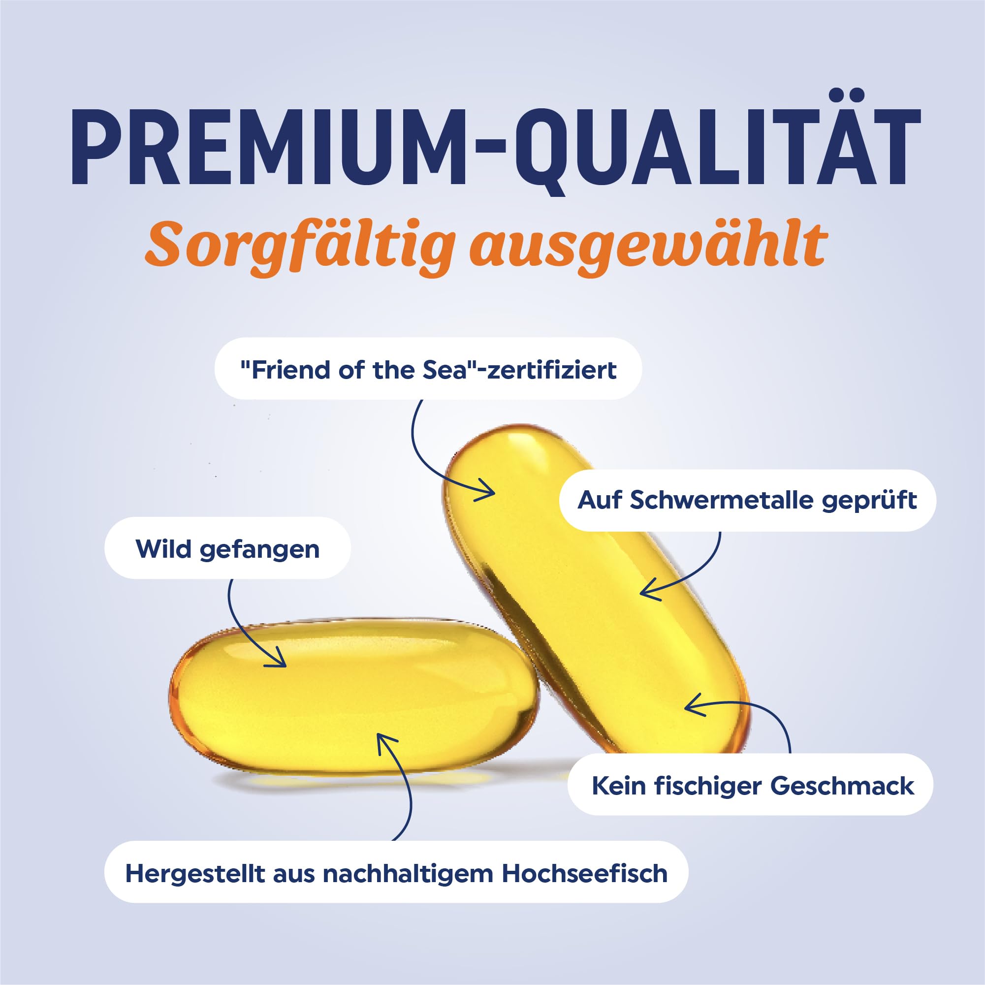 Dreifach konzentriertes Omega-3-Fischöl 3600 mg | EPA & DHA | Über 2100 mg Omega-3-Fettsäuren | 1300 mg EPA + 860 mg DHA | Erstklassige essenzielle Fettsäuren | Wild gefangene Omega 3 | 120 Stück
