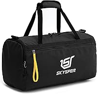 SKYSPER 30L Gym Duffel Bag with Wet Pocket - Lightweight Sports Duffel for Gym, Travel, Workout Men Women Black