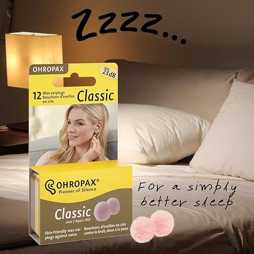 Miniatura 8 de Ohropax Tapones reutilizables de cera/algodón (12 tapones en total) (1 funda de transporte transparente) – Tapones para los oídos para cancelar el