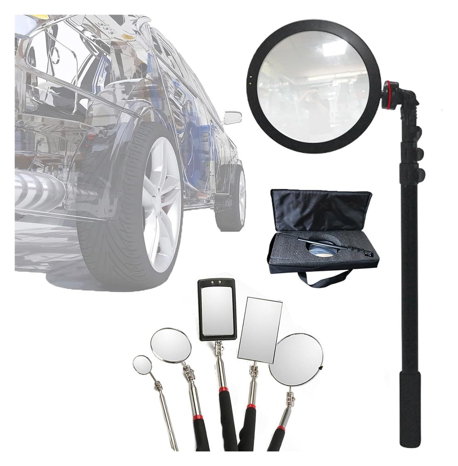 YNIYUJKL Under Car Search Mirror, Telescoping Inspection Mirror, Handheld Inspection Mirror Telescopic Inspection Mirror,