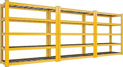 Miniatura 10 de REIBII Estantes de almacenamiento de 3010 libras de 72 pulgadas de alto, estantería de metal resistente, estantes de metal ajustables de 5 niveles