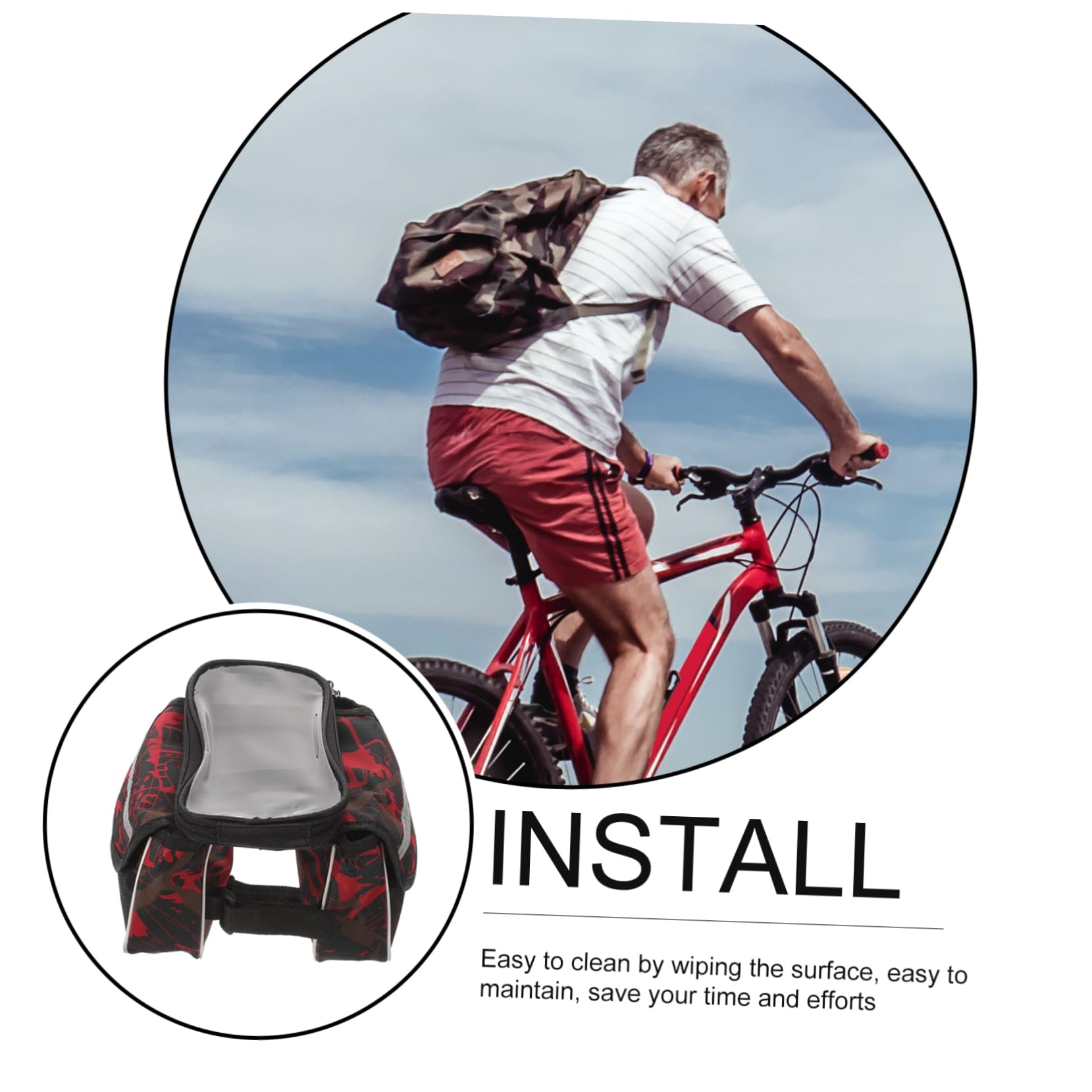 Toddmomy 5piezas Bolsa De Bicicleta Resistente Al Desgaste Bolsa De Almacenamiento Frontal para Teléfono Compatible La Mayoría De Bicicletas Gran Capacidad y Diseño Simple Incluye
