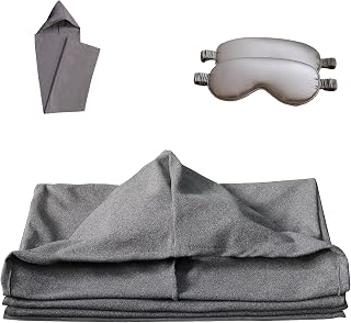 Adult Hooded Sleep Pod - Compressed Sleeping Bag,Hooded Blanket,Machine-Washable Comfortable Grey Blanket (Upgraded to an Additional Space Eye mask to Increase Relief)