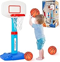 Vista 1 de Toddler Basketball Hoop Indoor for Age 1-3, Adjustable Kids Basketball Hoops, Mini Basketball Hoop with 3 Balls for Outdoor Poolside, Birthday
