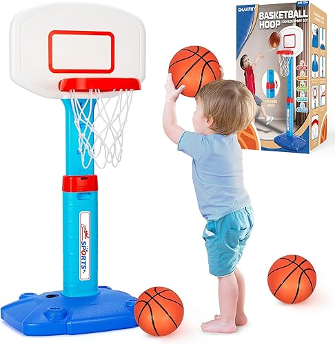 Aro de baloncesto para niños pequeños de 1 a 3 años, aros de baloncesto ajustables para niños, mini aro de baloncesto con 3 bolas para piscina al
