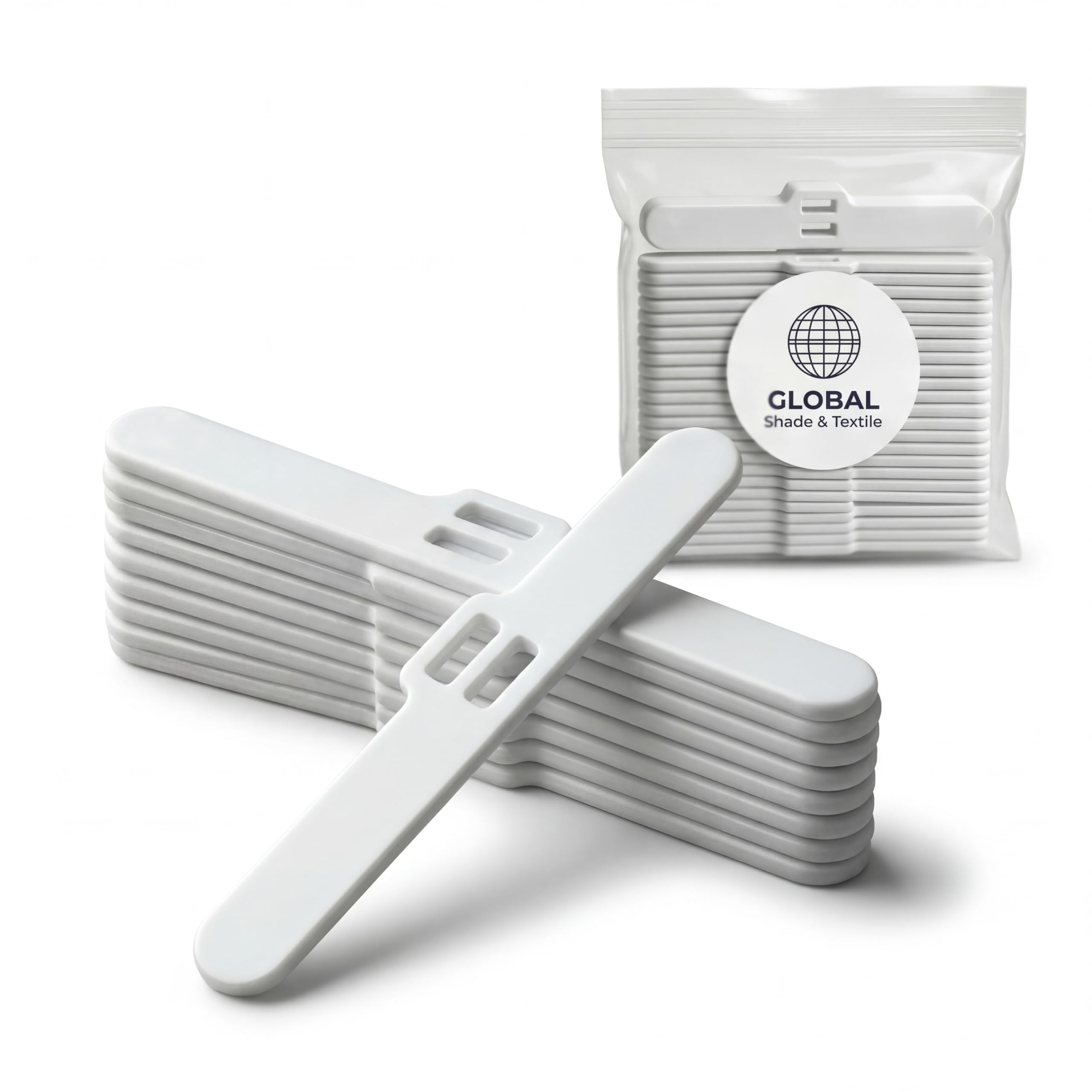 Replacement Vertical Blind Hangers - 20 Pack 2-Hole Top-Fixing Slat Hangers for 89mm (3.5 Inch) UK Vertical Blinds, Universal Plastic Repair Kit Spare Parts - White