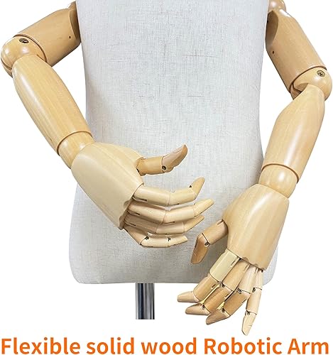 Miniatura 3 de Forma de vestido para niños con brazos de madera, maniquí para niños, cuerpo y busto, forma maniki niña pequeña, 4-5 años