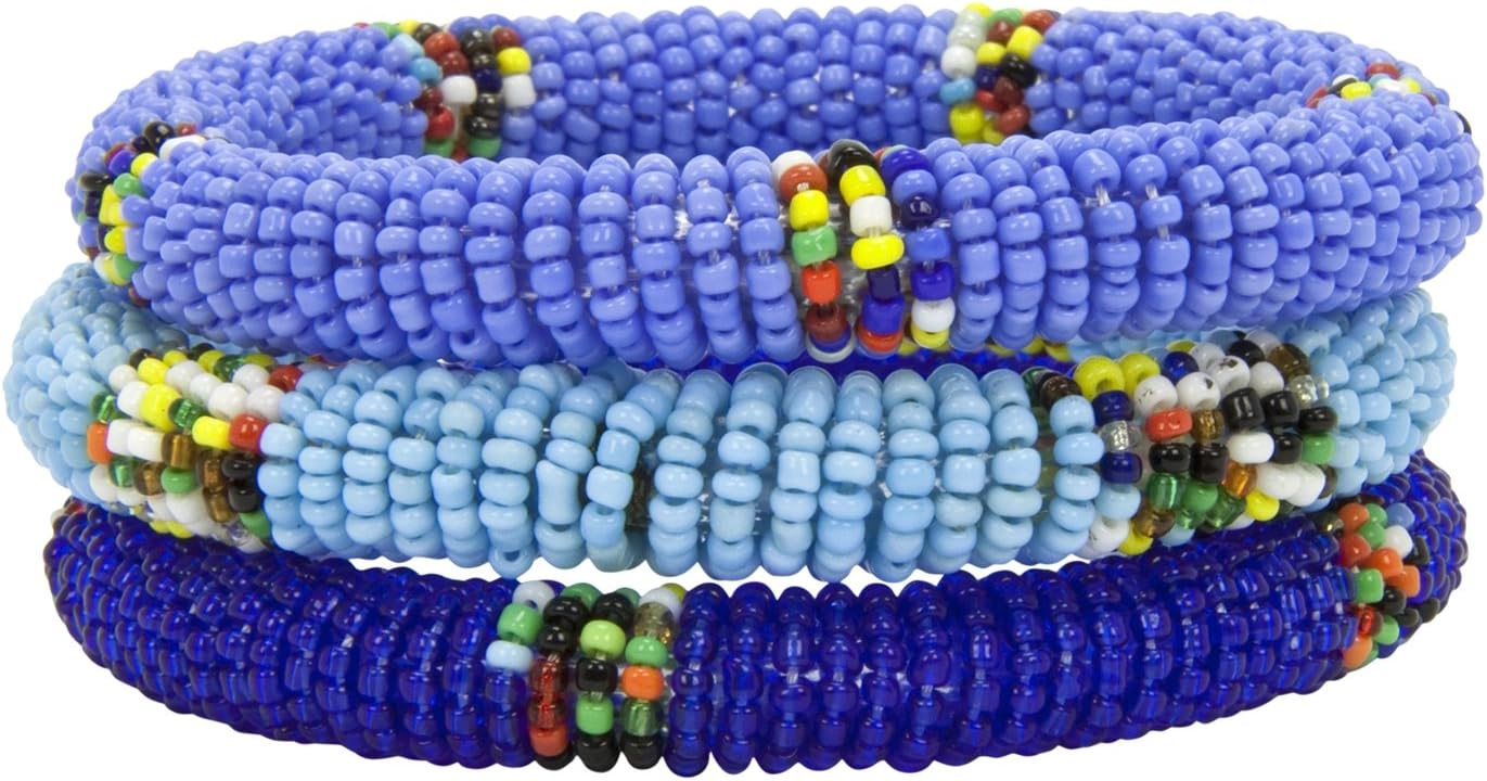 Global Crafts Womens Handmade Maasai Bead Bracelets - Strand Bracelets