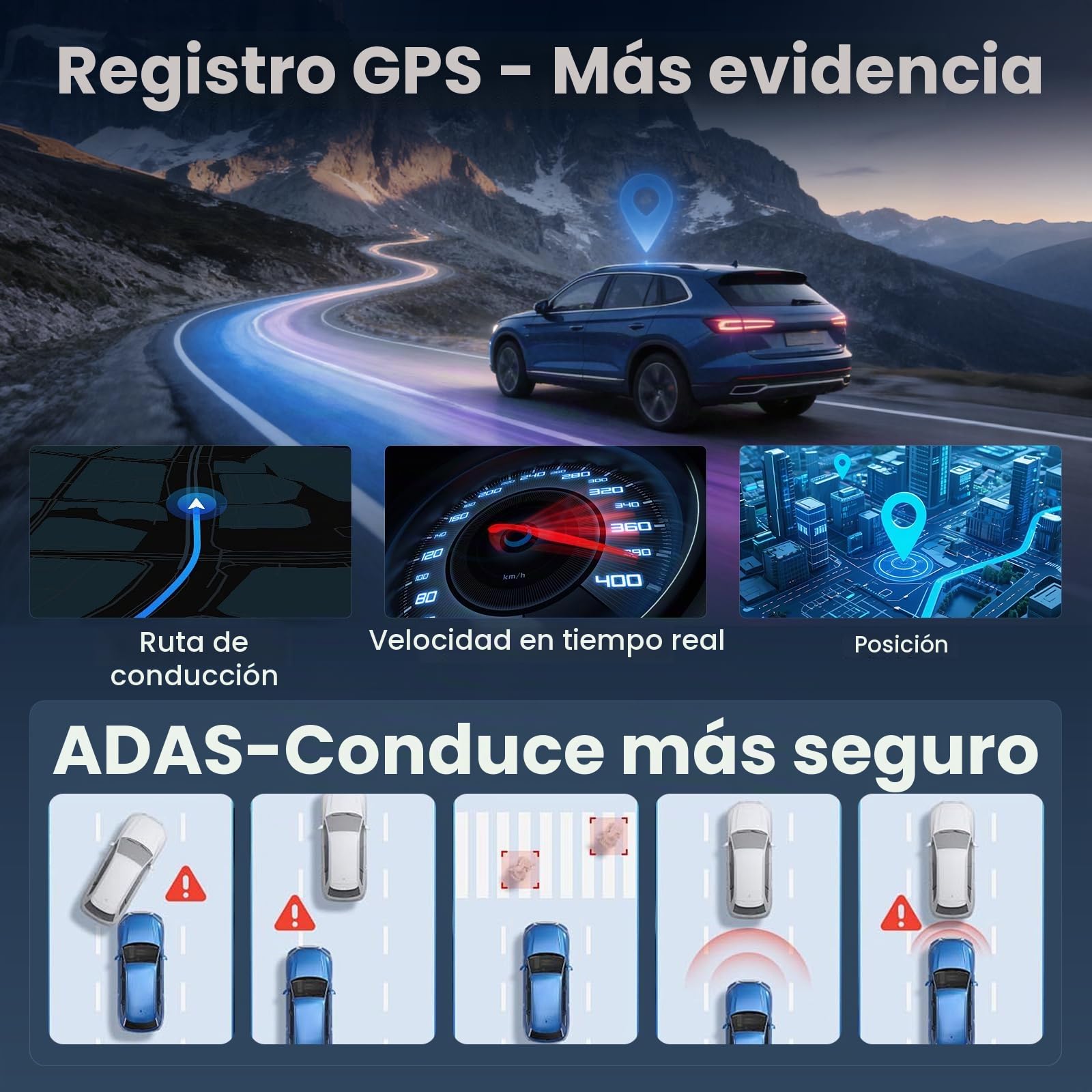 Espejo Retrovisor 10" Dashcam 2K Delantera Trasera 64GB