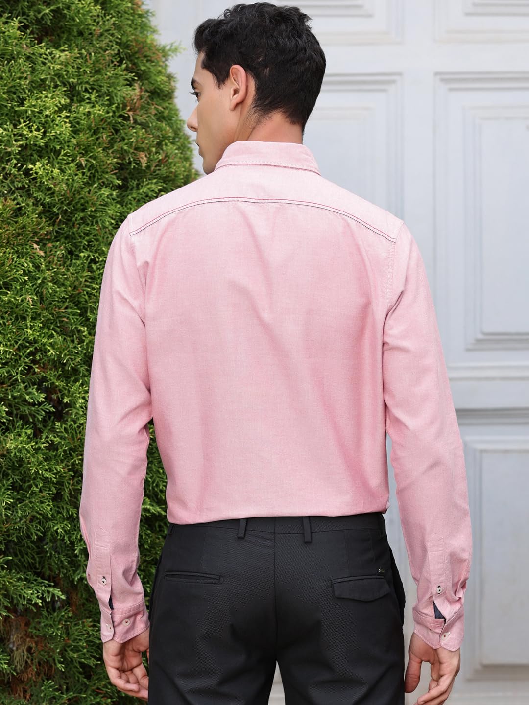 Thomas Scott Uomo | Tinta unita | Manica lunga | Vestibilità regolare | 100% cotone | Tasca singola | Colletto spalmato | Camicia casual (disponibile in taglie forti)
