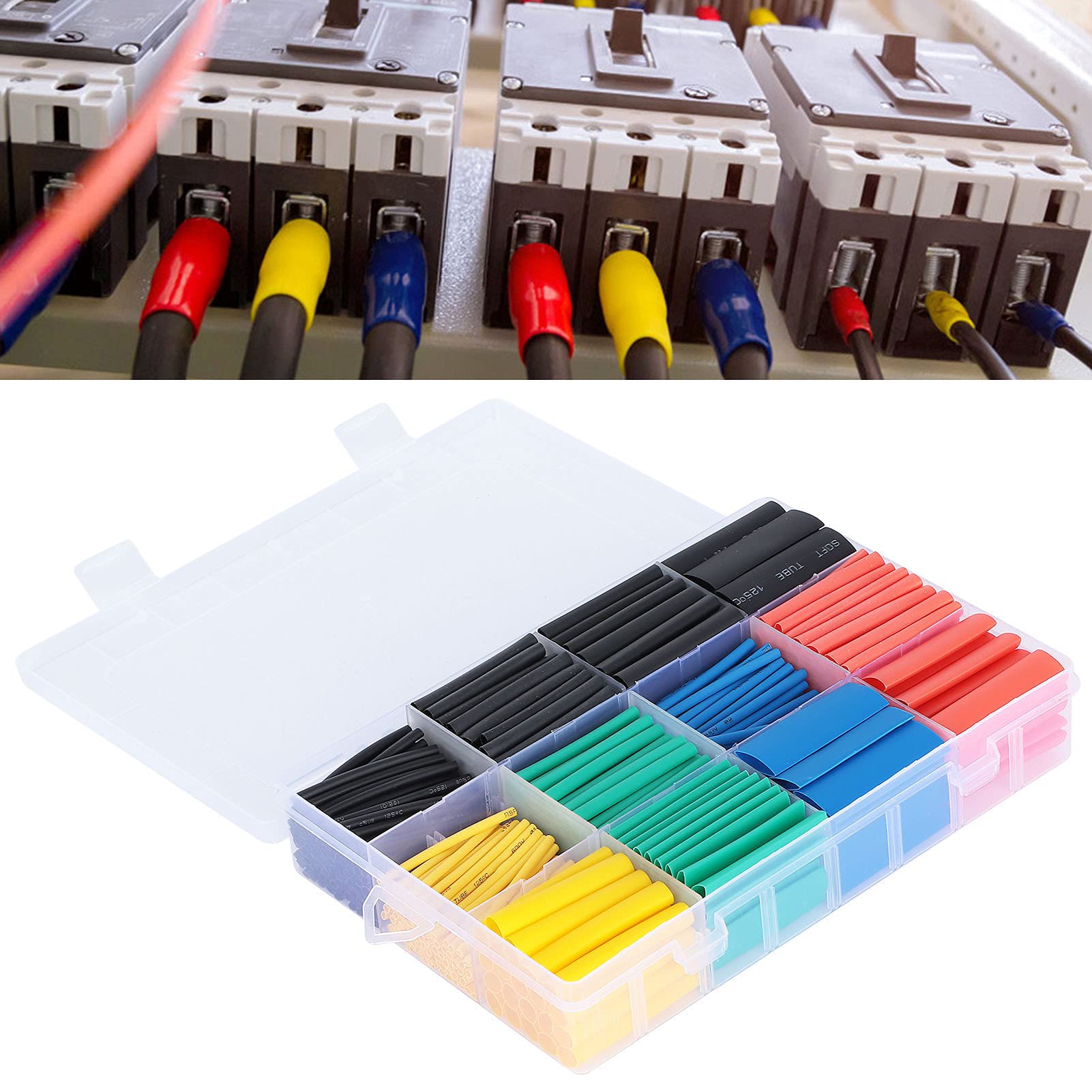 Respicefinem 530Pcs Heat Shrink Tubing Insulation Protection Shrinkable Combination Set With Colorful Tubes Ideal For Electronic Components Circuit Wiring Harness Wire Connection