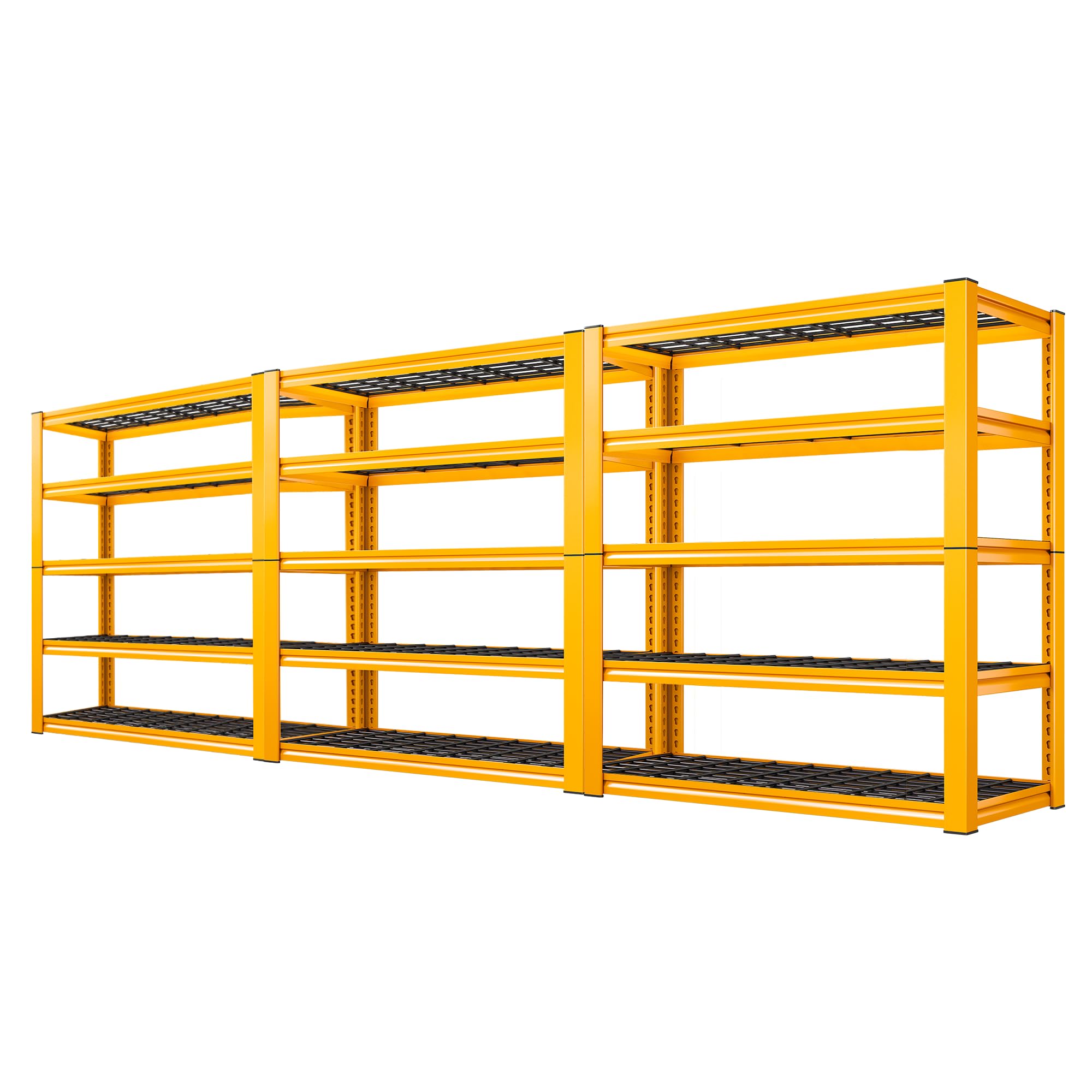 REIBII Garage Shelving Load 3200LBS, 5-Tier Storage Shelves, Adjustable Heavy Duty Metal Shelving Unit for Pantry, Basement, Warehouse, 72" H x 36" W