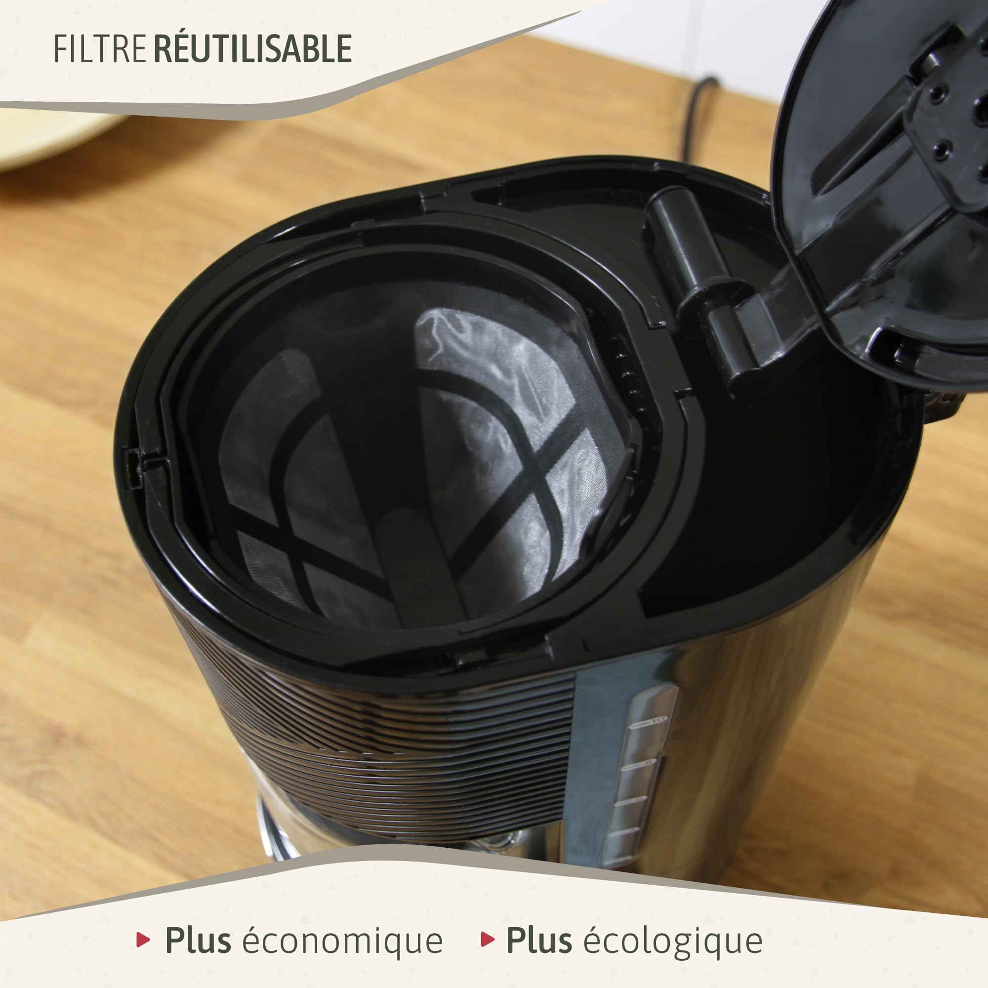 briebe Elegance Ensemble Grille Pain 2 Fentes Tranches Larges + Bouilloire Électrique 1,7 L, 2200W, sans BPA + Cafetière Filtre 10 Tasses, Pack Petit Déjeuner Électroménager, Design Moderne, Noir