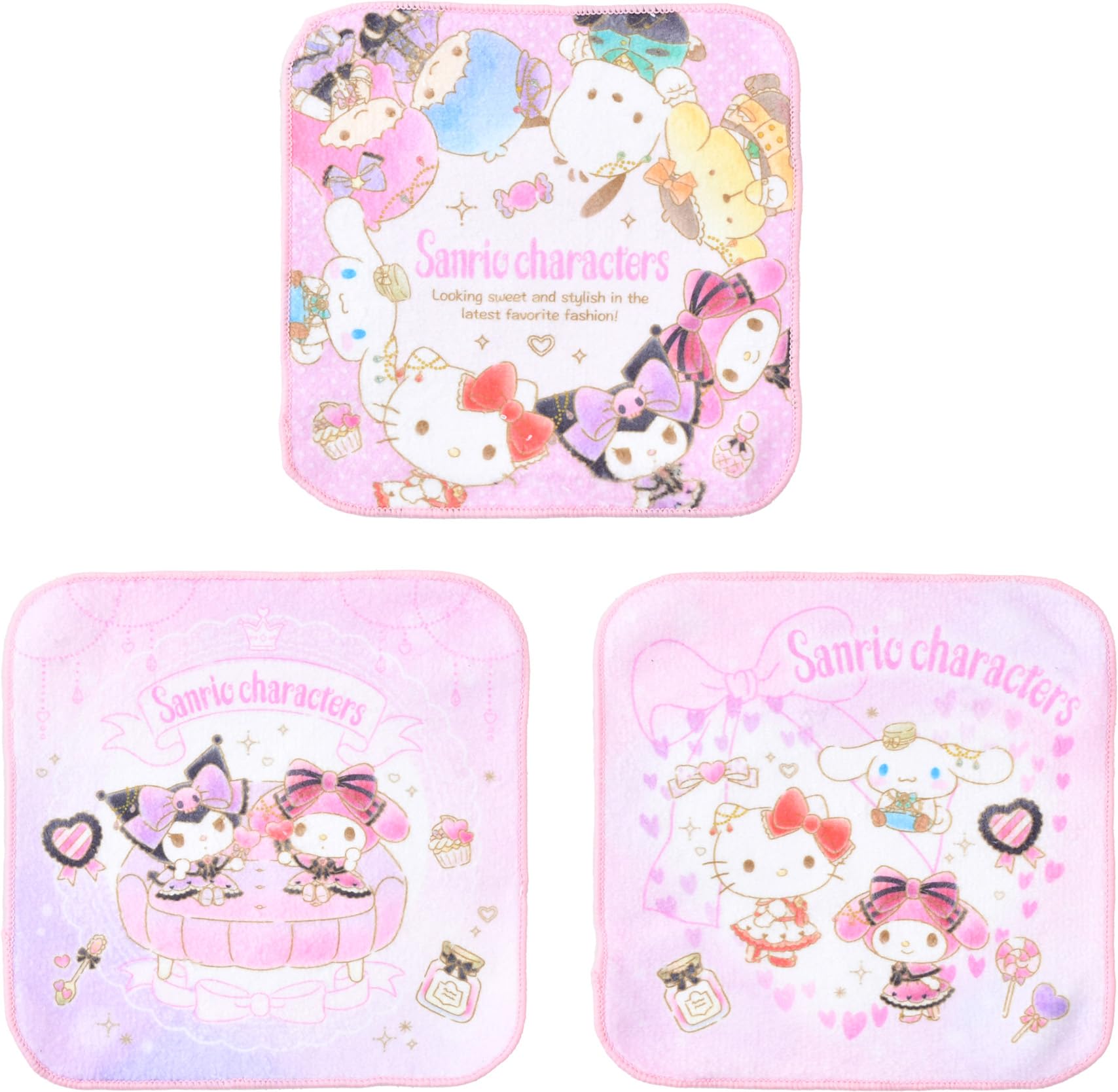 Amazon.co.jp: ミニタオル ミニハンカチ 3枚セット キャラクター 