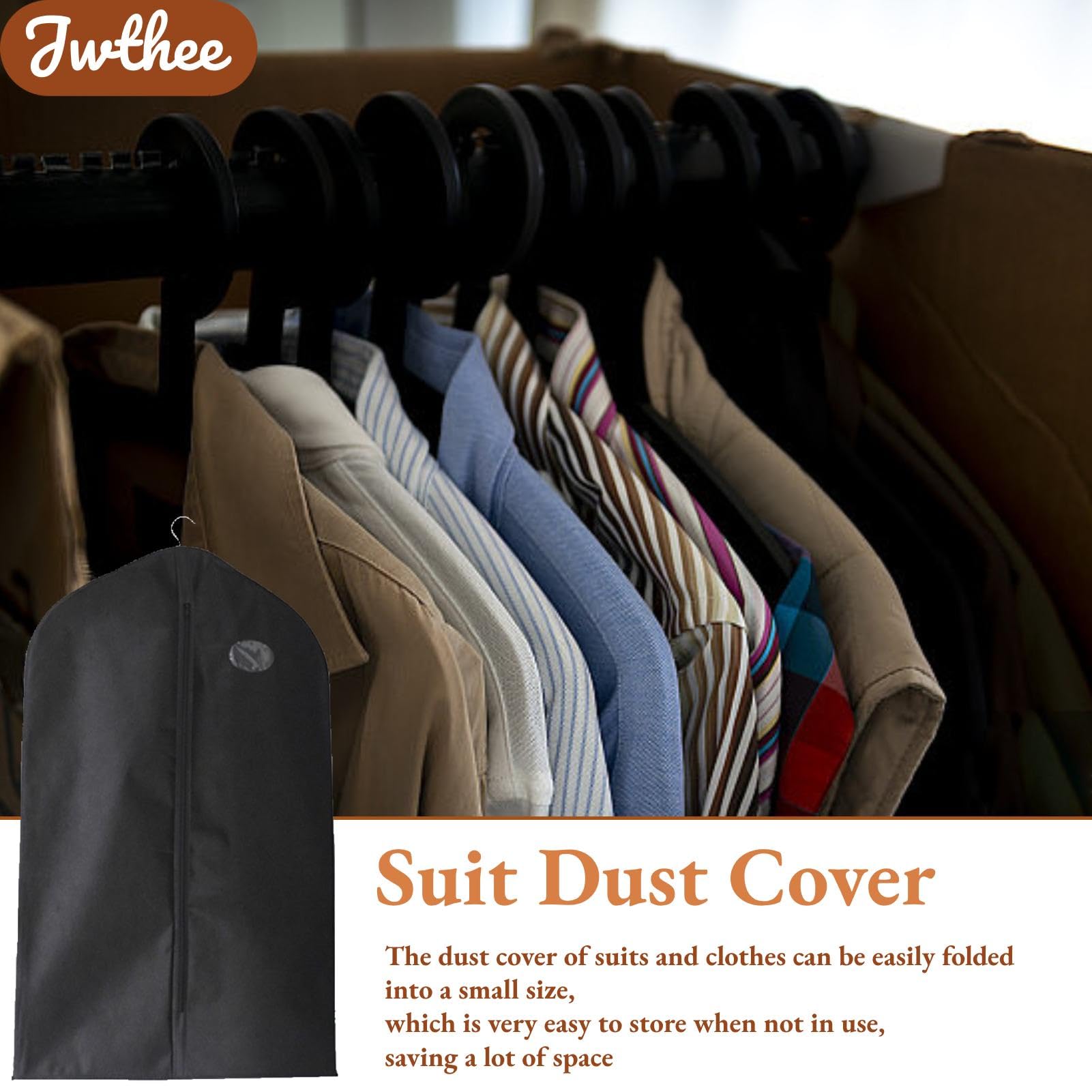 Garment Bag, Suit Bag For Storage Hanging Clothes,35in Suit Bag Black Garment Bag For Hanging Clothes Suit Cover With Zippers And Transparent Window Suit Garment Bag For Clothing