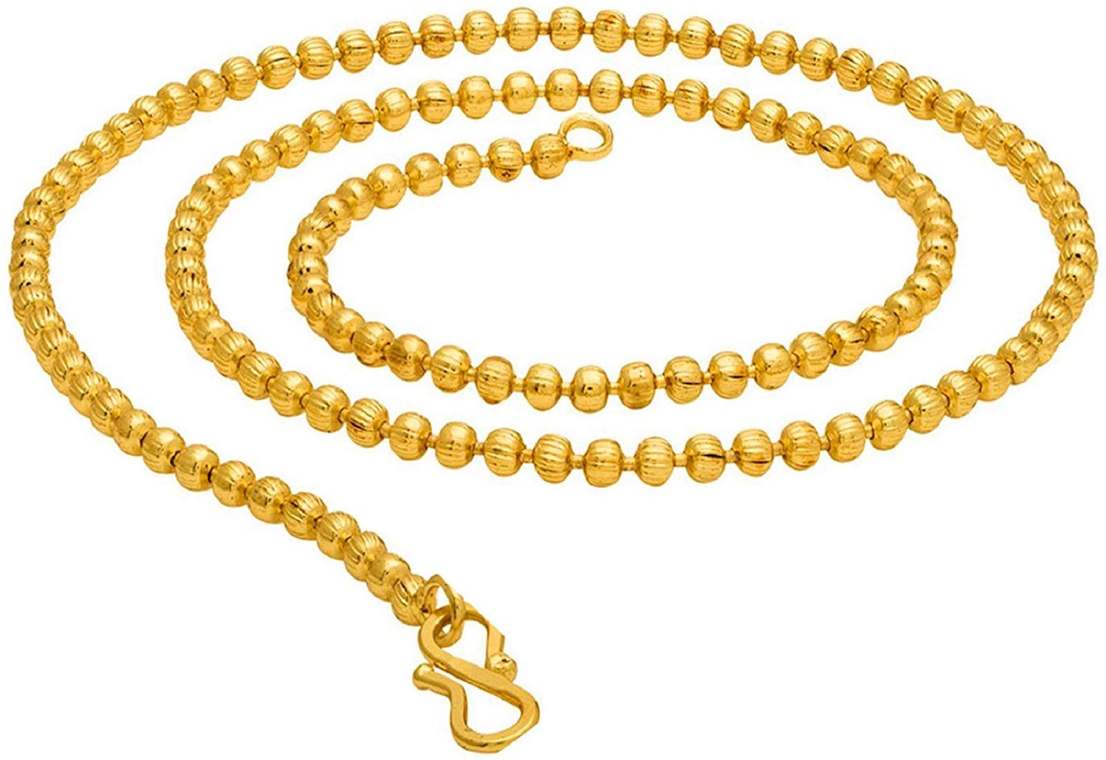 Gold Gold Plated (SIZE-17 INCH) BOL Chain Perfect for Men and Girls (Unisex) Weight -14 Grams-image-18