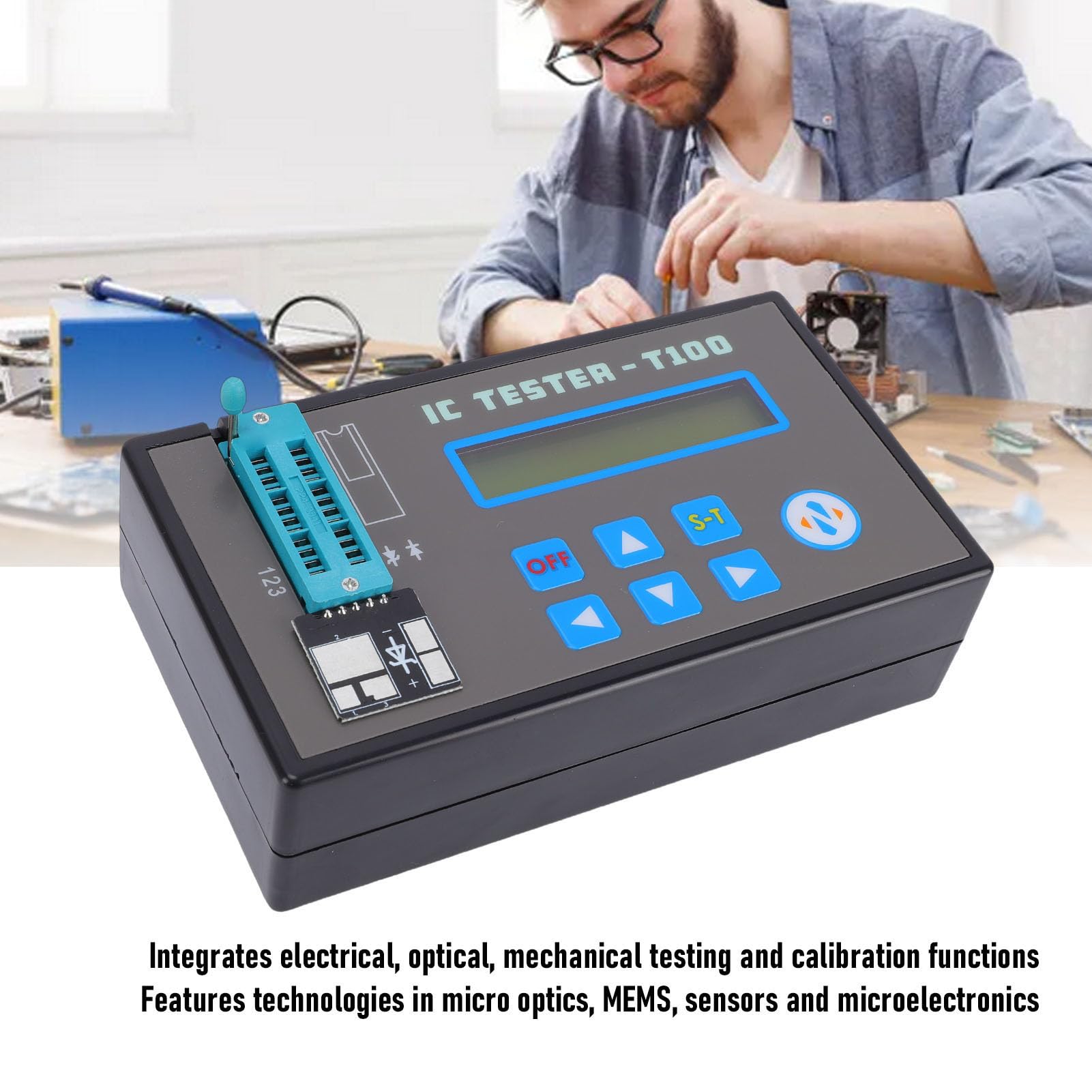 LED Ic Tester Transistor Tester Smd Componenti Elettronici Tester Multifunzione Transistor Diodo Triodo Ic Chip Tester per Moduli di Azionamento Manutenzione Componenti