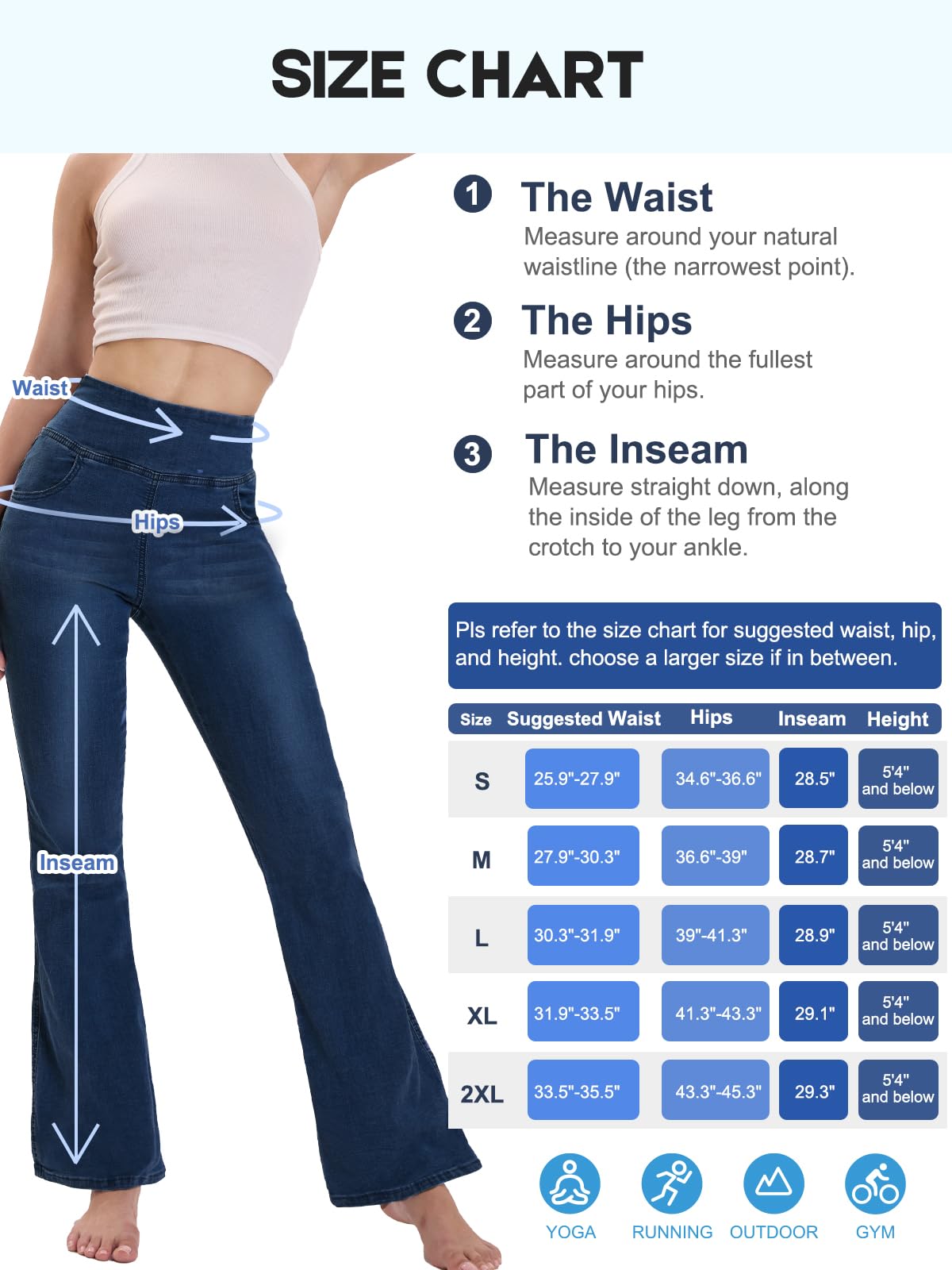 Jeans Donna Vita Alta, Jeggings a Zampa Elefante Elasticizzati Flare Leggins Bootcut Curvy Push Up Pantaloni Stretch