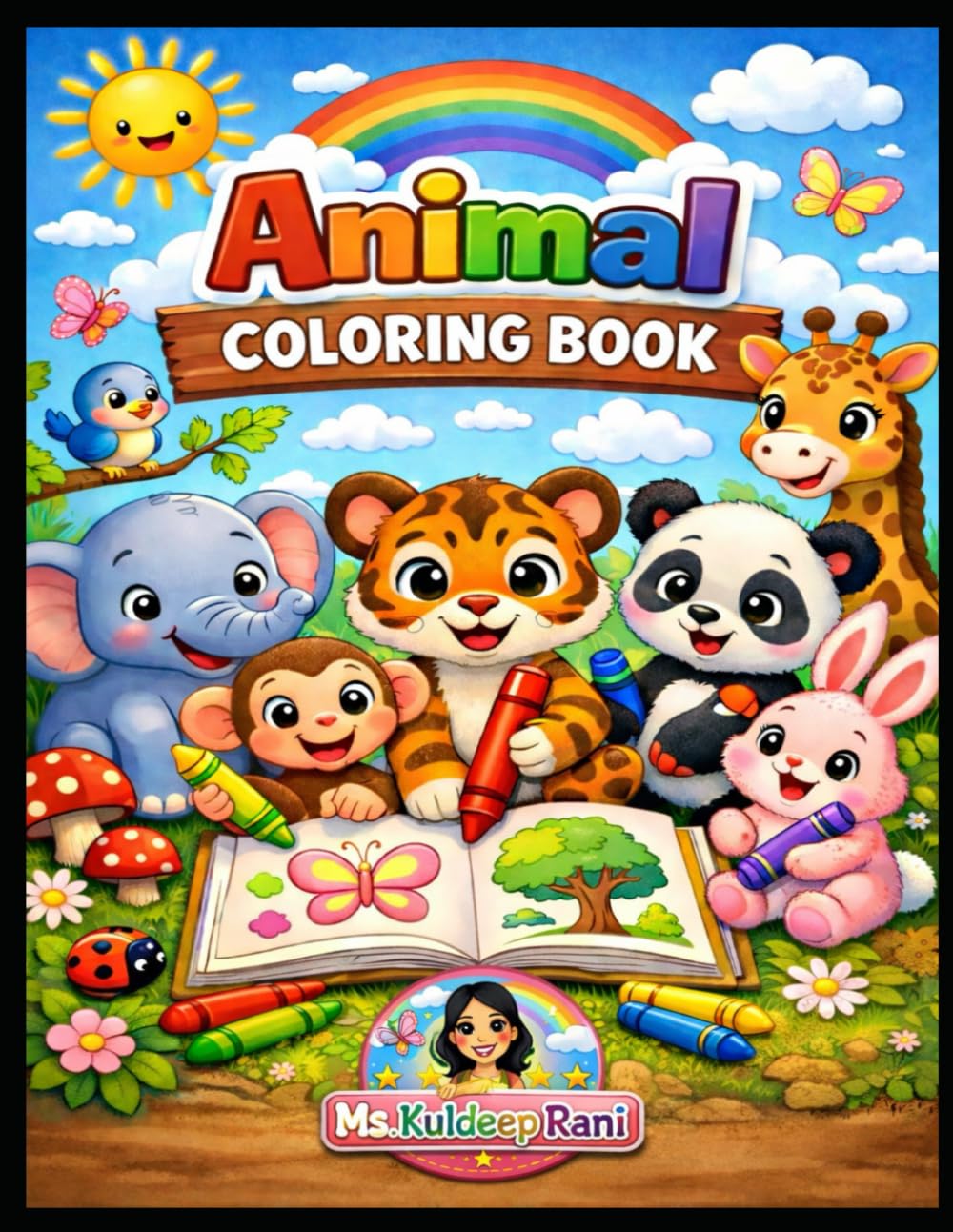 Animal Colouring Book for Kids of 3-6 Years