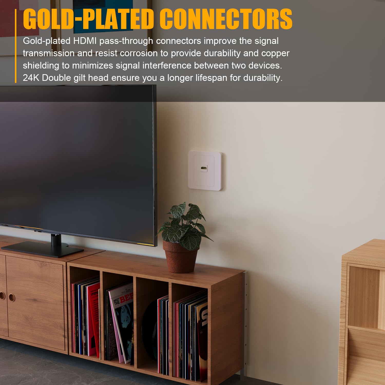 PANPEO 6-pak HDMI Keystone, HDMI Keystone Jack 4K żeński na żeński adapter obsługuje wszystkie 3D, 4K - pozłacane (6-pak - czarny)