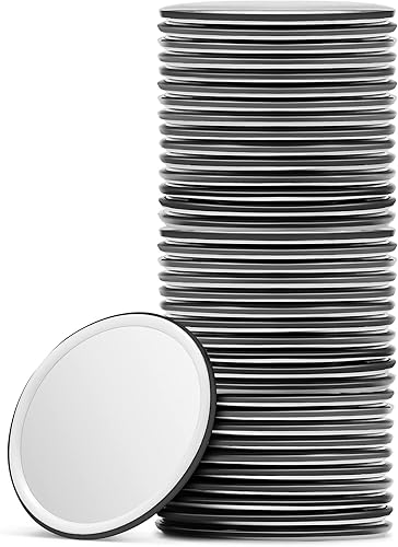 Getinbulk Espejo compacto de maquillaje pequeño a granel, mini espejo de bolsillo de viaje para mujer, paquete de 36 piezas (redondo, negro)