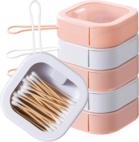 HBlife Organizador portátil para bandas para el cabello, 6 unidades, contenedores de almacenamiento de Q-tip de viaje, caja apilable para Bobby Pin