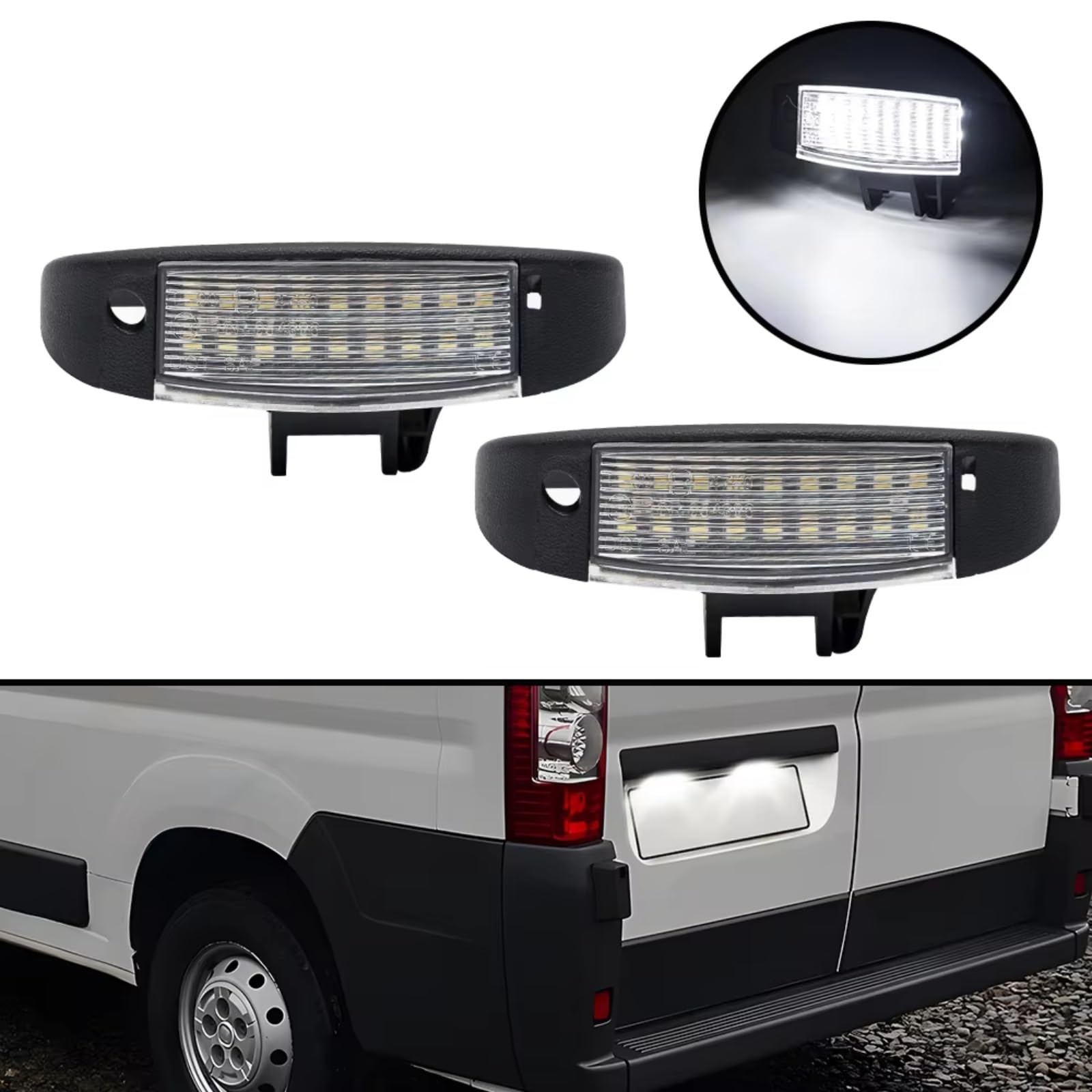 Iluminación Matricula Vehiculo Compatible Con Citroën Para Jumpy 2 Unidades Luces De Matrícula Accesorios Para Automóvil Reemplaza OE: 1303499808 9645268380