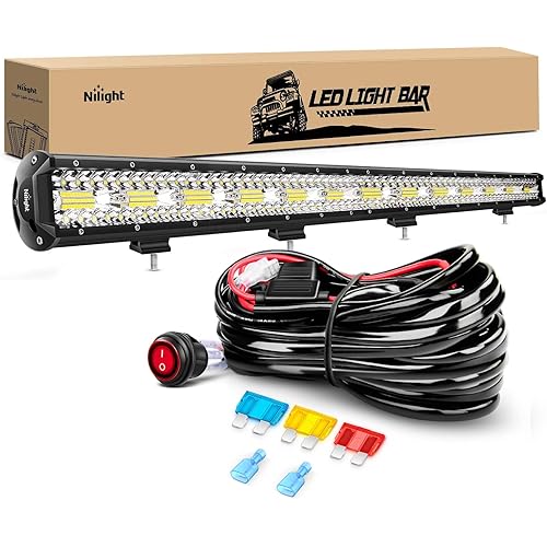Nilight 37Inch 780W LED Light Bar Triple Row Flood Spot Combo 78000LM Driving Off Road Lights with 12V Wiring Harness Kit for Truck Tractor Trailer Pickup SUV 4x4 Van Camper,2 Years Warranty