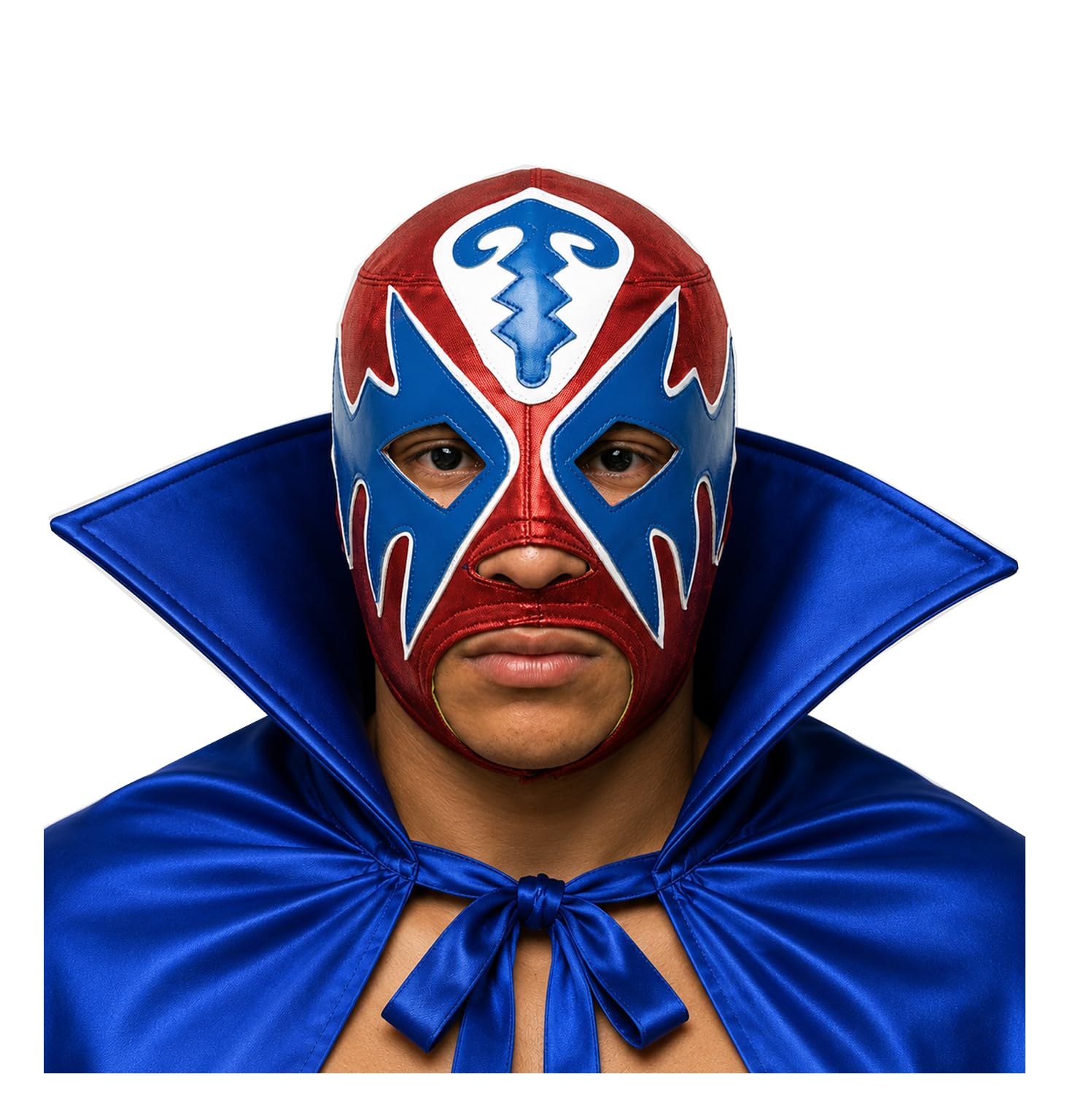 LUCHADORA ATLANTICO MEXICAN LUCHA LIBRE ADULT MASK AND BLUE CAPE OUTFIT