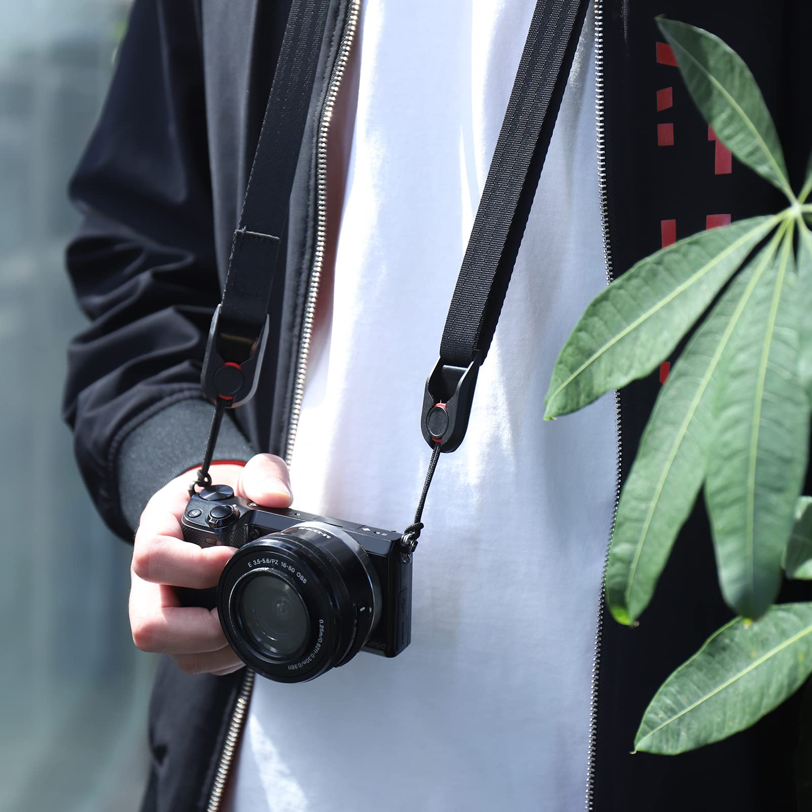Zocipro Pasek do Aparatu – Regulowany Pasek na Ramię z Szybkim Złączem, Uniwersalny Szelka dla Canon, Sony, Nikon, Fujifilm, Olympus DSLR – Długość Regulowana