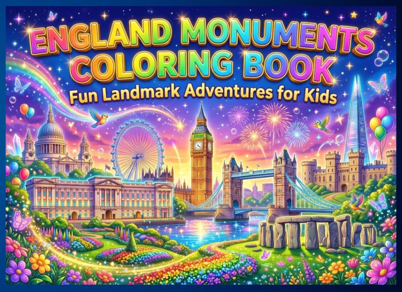 England Monuments Coloring Book for Kids: Fun Landmark Adventures Featuring Castles, Cathedrals, Bridges and Historic Wonders: 40 Easy and Fun ... England Landmarks for Children Ages 4-8