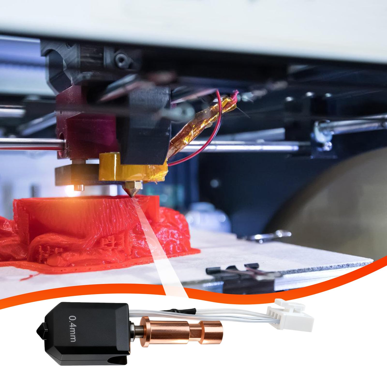 0,2 mm/0,4 mm/0,6 mm/0,8 mm, ceramiczny hotend do Kobra S1, zestaw do wytłaczarki ze stali nierdzewnej do druku 3D firmy Anycubic Kobra S1, zestaw ulepszeniowy z 2 silikonowymi osłonami