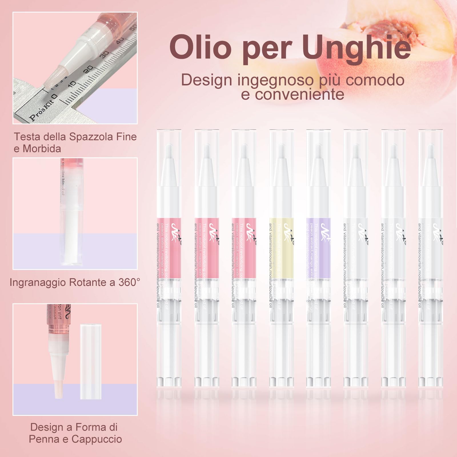AISEELY Olio Nutriente per Cuticole Unghie - Set da 15 Penne per Manicure/Pedicure, per Riparare e Idratare Cuticole Secche e Unghie Screpolate