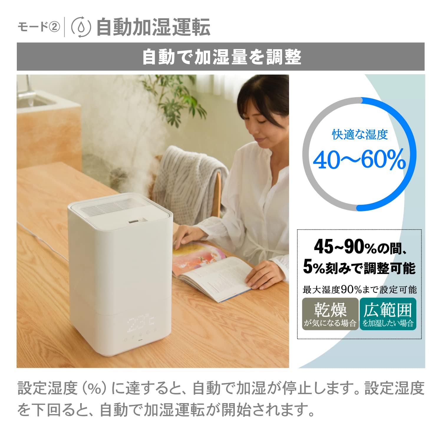 Amazon.co.jp: 加湿器 超音波式加湿器 ハイブリット 大容量 5L