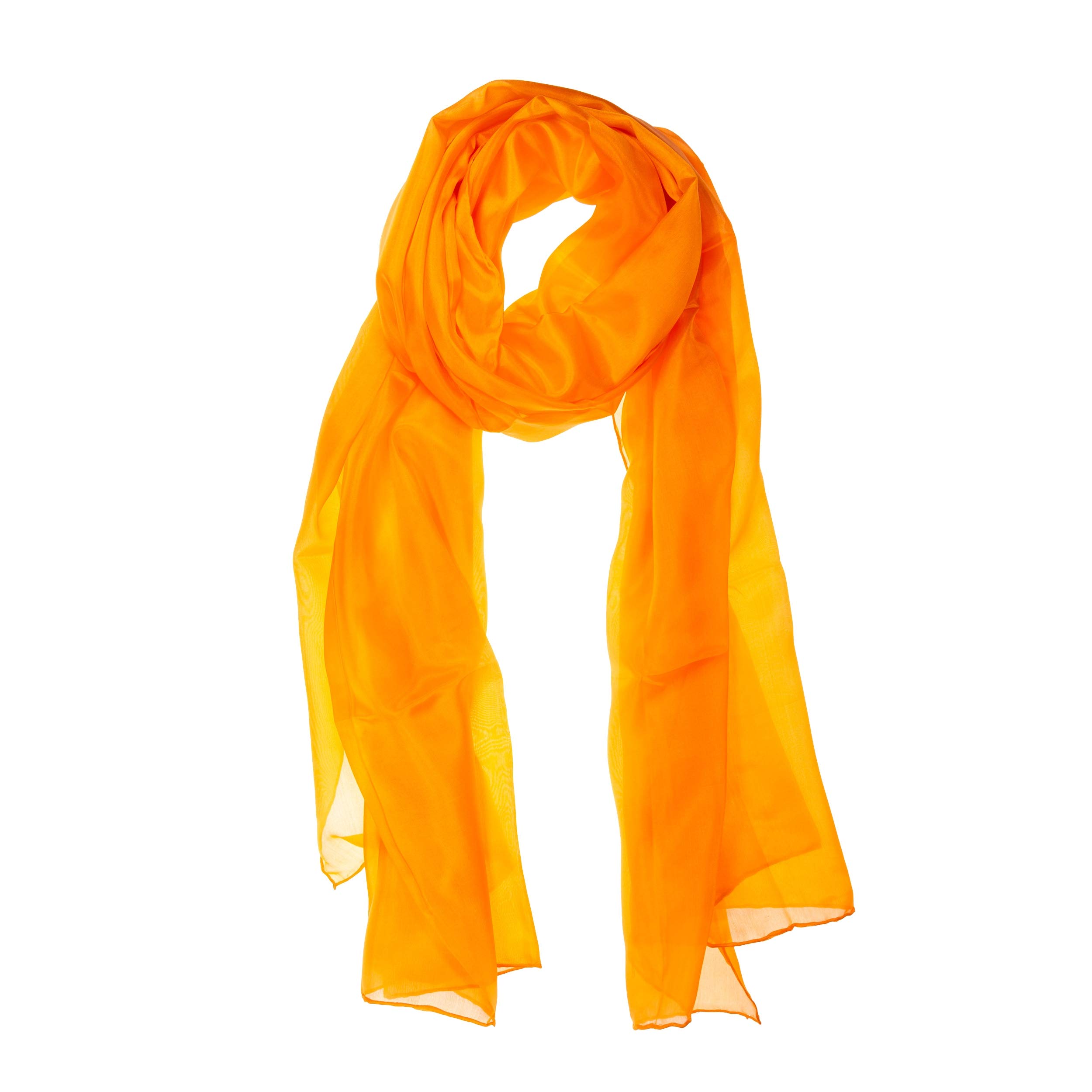 TinitexSilk Scarf XXL Mandarin Orange Silk 180 x 90 cm