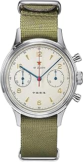 MUKEMAO Retro-Chronograph 1963 Original ST1901 Movement Men Mechanical Watch Hand Winding Sapphire & Acrylic Mirror Pilot ...