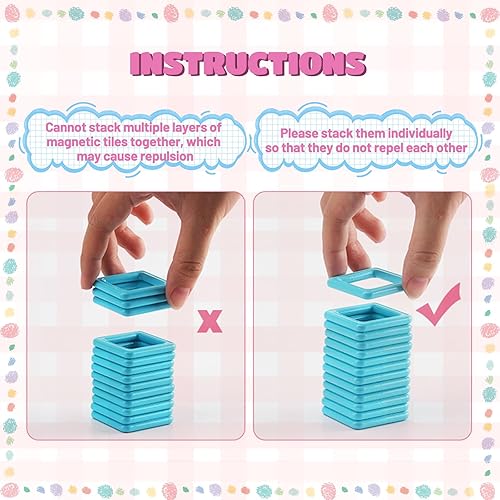 Miniatura 6 de 38 piezas de bloques de construcción 3D magnéticos STEM, juguetes educativos STEM, juego de bloques de azulejos magnéticos, juegos de apilamiento