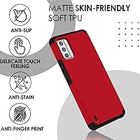 Vista 4 de TJS Funda compatible con Nokia G310 5G, con protector de pantalla de vidrio templado de doble capa, soporte magnético híbrido a prueba de golpes